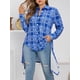 thumbnail image 1 of Tapa irregular larga a cuadros de talla grande Rosegal  Blusas Tallas Grandes, 1 of 5