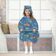 thumbnail image 7 of FORMRS Wearable Blanket Hoodie with Sleeves for Kids Cozy Flannel Sweatshirt, Blue Cartoon Galaxy, 7 of 7
