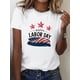 thumbnail image 1 of Summer Women's Front Printed Short Sleeve T Shirt Top Comfortable Breathable Fabric Casual Sport Labor Day, 1 of 6