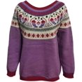 thumbnail image 4 of Womens Fair Isle Sweaters Vintage Argyle Iceland Norway Sweater Colorful Crew Neck Knit Tops Long Sleeve Pullover Jumper Tops, 4 of 4