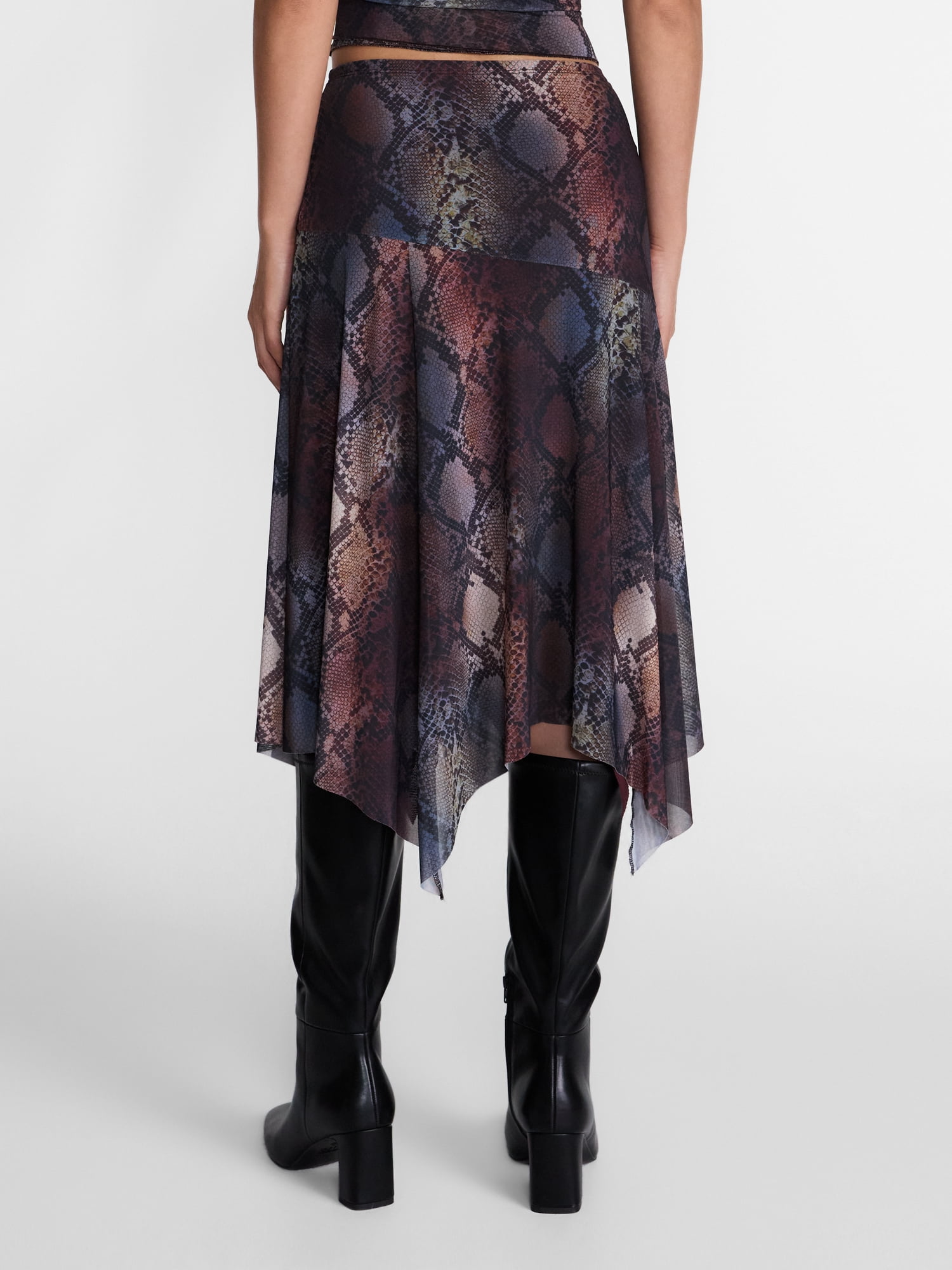 Madden NYC Women's Asymmetrical Midi Skirt with Hanky Hem, Sizes XXS-XXL