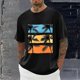 thumbnail image 1 of Tops para hombre, blusas y camisas de cuello redondo y manga corta para hombre, blusas casuales de moda con cuello redondo y estampado para hombre, blusas de poliéster para hombre., 1 of 5