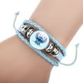 thumbnail image 2 of Pulsera de cuero de pareja de dibujos animados de Disney, brazalete de Lilo y Stich azul de piedras preciosas de tiempo, joyería versátil de moda Retro para niñas, 2 of 5