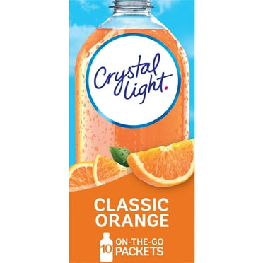 Crystal Light Classic Orange Sugar Free Drink Mix Singles Caffeine Free, 10 ct On-the-Go-Packets