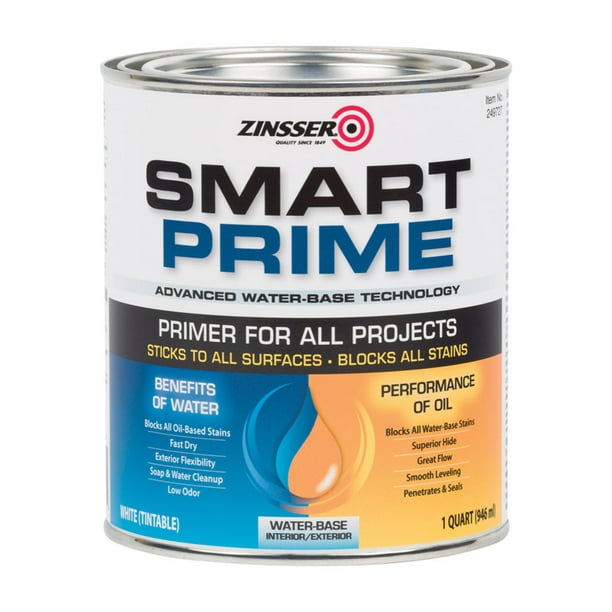 Zinsser 249727 Smart Prime White Low Odor Fast Dry Water-Based Primer 1