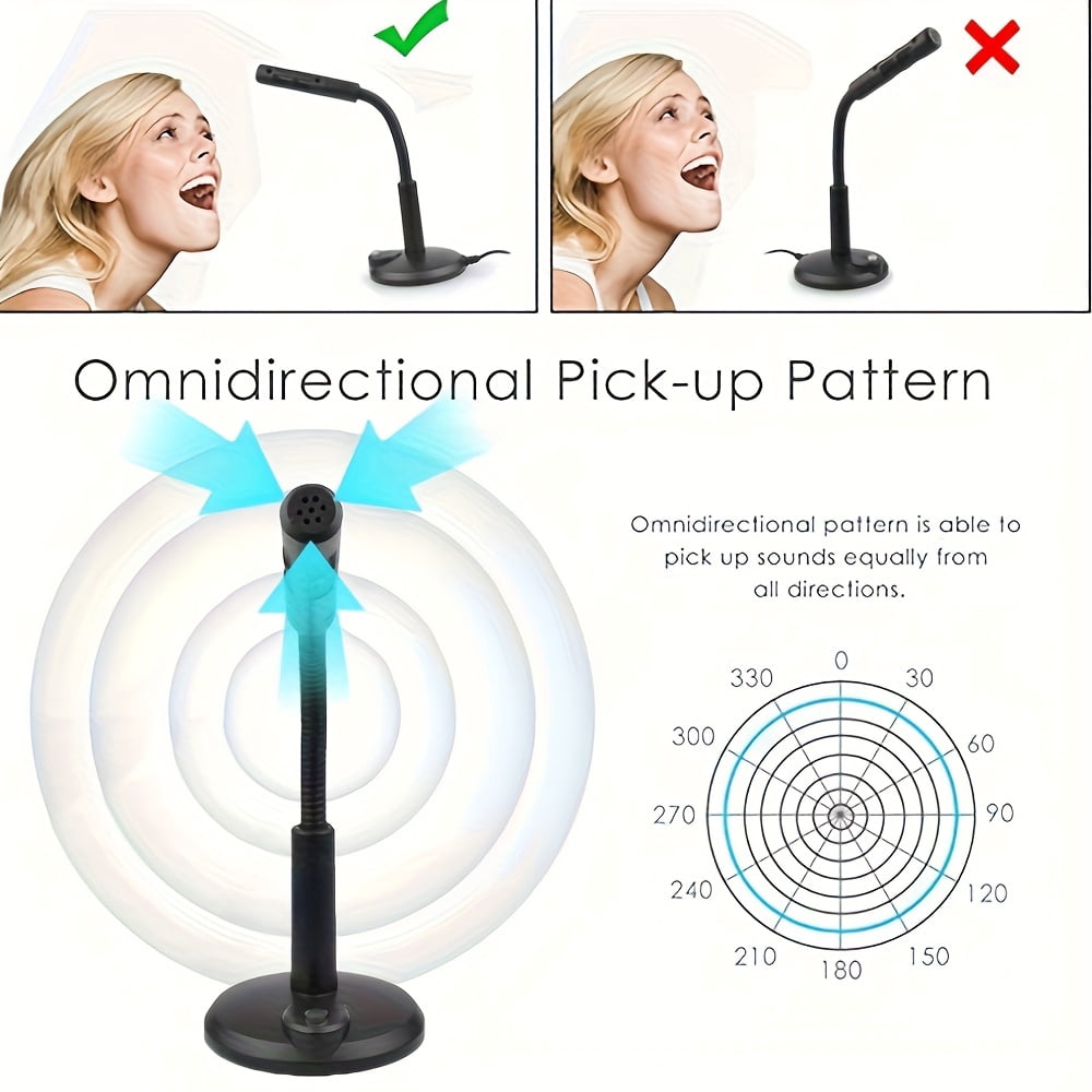3.5mm Gooseneck Computer Microphone, Adjustable Wired Condenser Mic Suitable For Games, Meetings, Recording, Podcasts, Games, Online Chat