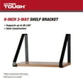 thumbnail image 2 of Hyper Tough 9" X 6.5" 3-Way Shelf Bracket, Black, 2 of 10