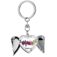 thumbnail image 1 of Manama Bahrain City Watercolor Heart Angel Wing Key Chain Holder, 1 of 3