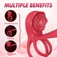 thumbnail image 5 of 10 Vibrations Mode APP Remote Control Penis Ring Clitoris Vibrator,Obgado Vibrating Penis Ring with Rose Vibrator,Couples Adult Sex Toys for Men(Rose Red), 5 of 9