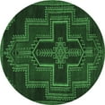 thumbnail image 1 of Ahgly Company Indoor Round Persian Emerald Green Traditional Area Rugs, 4' Round, 1 of 4