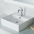 thumbnail image 2 of KRAUS Elavo 18 1/2-inch Square White Porcelain Ceramic Bathroom Vessel Sink with Overflow and Arlo Faucet Combo Set with Lift Rod Drain, Chrome Finish, 2 of 7