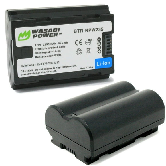 Wasabi Power Batterie pour Fujifilm NP-W235 (Lot de 2) & Compatible avec Fujifilm X-H2S, GFX 50S II, GFX 100S, X-T4, et VG-XT4 Poignée de Batterie Verticale