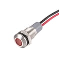 thumbnail image 1 of Luz indicadora de señal AC/DC 12V-24V 8mm, LED rojo con carcasa de metal, 1 of 4