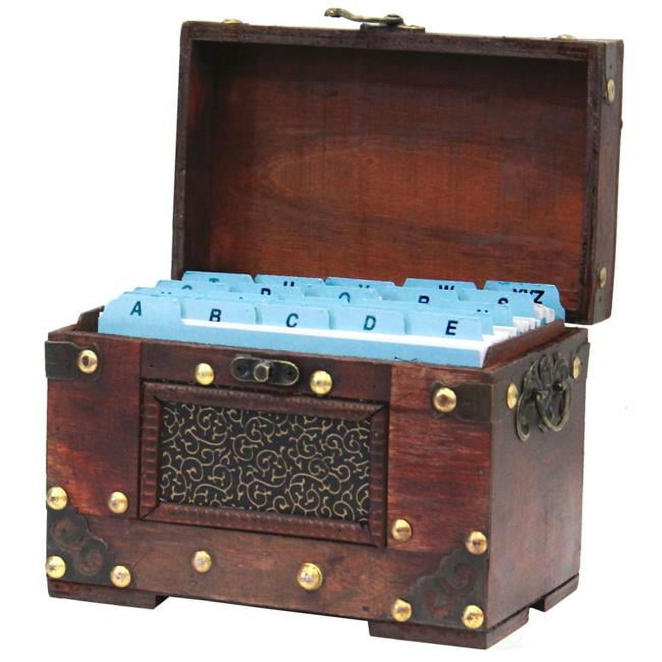 Juvale Unfinished Wood Recipe Box for DIY Crafts with Cards
