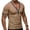 Khaki, variant on CYMMPU Men's Solid Linen Blend Short Sleeve Button-Down Shirt with Multi-Pockets, Breathable for Summer Beige L