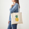 thumbnail image 3 of CafePress - Yellow Stencil Pineapple Cute Women Girls Tote Bag - Unisex Canvas Tote Bag, Beige, 1-Piece, 3 of 6