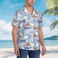 thumbnail image 5 of Daiia Seal Fox Seagull Whales Hawaiian Shirt for Men Gentle Cotton Regular Short Sleeve Casual-X-Large, 5 of 9
