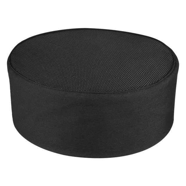 CIMAXIC Breathable Mesh Professional Skull Hat Catering Chefs Hat with Adjustable Strap (Black),7.48"X7.48"X3.15"