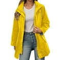 thumbnail image 3 of Womens Jackets Spring Fall Windbreaker Lightweight Hooded Softshell Jacket Outdoor Windproof Zip Up Raincoat Yellow XL, 3 of 7