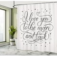 thumbnail image 5 of Ambesonne Love Shower Curtain, Curlicue Style Calligraphy, 69"Wx84"L, Pearl and Charcoal Grey, 5 of 5