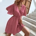 thumbnail image 5 of Robe d'Été pour Femmes, Robe d'Été Décontractée pour Femmes, Robe d'Été Décontractée pour Femmes à Manches Courtes et Col en V, 5 of 5