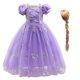 thumbnail image 1 of Disney disfraz de princesa Rapunzel para niños, traje enredado de encaje sin hombros, sofía, navidad y Halloween, JYF Fivean unisex, 1 of 2