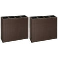 thumbnail image 2 of vidaXL Planter Patio Outdoor Flower Box with Removable Inner Pots Poly Rattan, 2 of 19