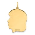 thumbnail image 3 of Auriga Fine Jewelry 14K Yellow Gold Plain Medium .013 Gauge Facing Right Head Charm for Women (L- 25.2mm, W- 17.9mm), 3 of 5