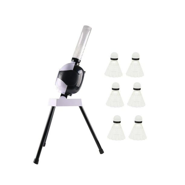 Máquina automática de saque de bádminton Lanzador de volantes Pelota de bádminton con 6 bádmintons