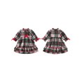 thumbnail image 2 of Cjfdfy Toddler Little Girls Christmas Nightgowns Outfit Holiday Plaid Dress With Red Ribbon Bow Ruffle Long Sleeve Pajamas Cute Kids Christmas Fall Winter Outfit, 2 of 9