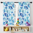 thumbnail image 5 of Blackout Kids Curtains,Blue Watercolor Triangle Pattern Childrens Insulated Curtains Set Of 2,Bedroom Essentials,Toddler Room Decor 42"x54", 5 of 5