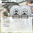 thumbnail image 3 of AutoShack Front Vented Drilled & Slotted Coated Brake Rotors Silver Matte Finish + Premium Ceramic Pads + Calipers 8-PC Brake Kit Replacement for 2011-2019 Ford Explorer TurboGuard 12.8" (325 mm), 3 of 5