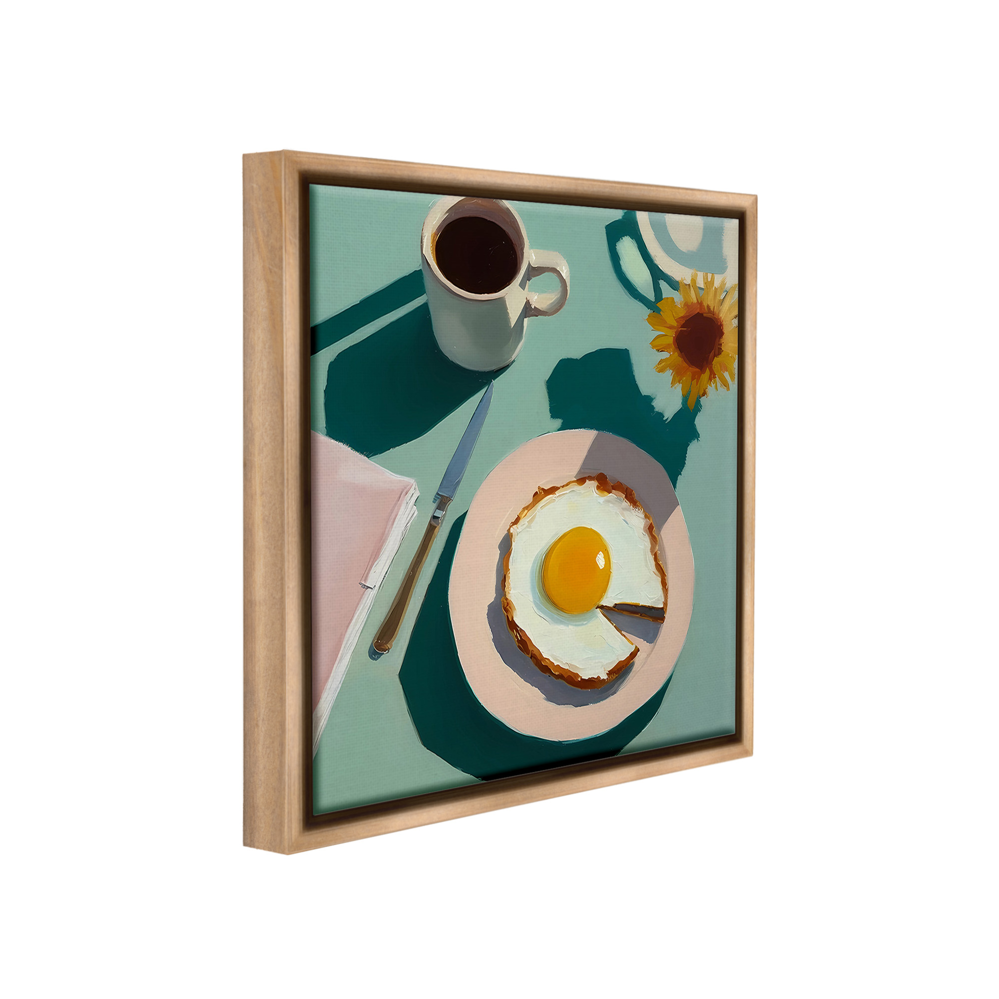Stupell Industries Kitchen Brunch Meal Food & Beverage Painting Brown Floater Framed Canvas Art Print Wall Art, 18 x 18