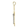 thumbnail image 2 of Auriga 10K Two-tone Gold Diamond-cut Crucifix Cross Pendant for Women (L-40mm, W-22mm), 2 of 6