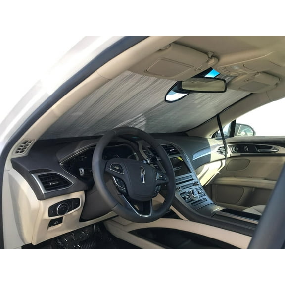 HeatShield, The Original Windshield Sun Shade, Custom-Fit for Lincoln MKZ Sedan w/ Sensor 2013, 2014, 2015, 2016, 2017, 2018, 2019, 2020, Silver Series