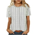 thumbnail image 2 of Karight Women's Fashionable Casual Loose Round Neck Short Sleeved T-shirt Solid Color Top, 2 of 7