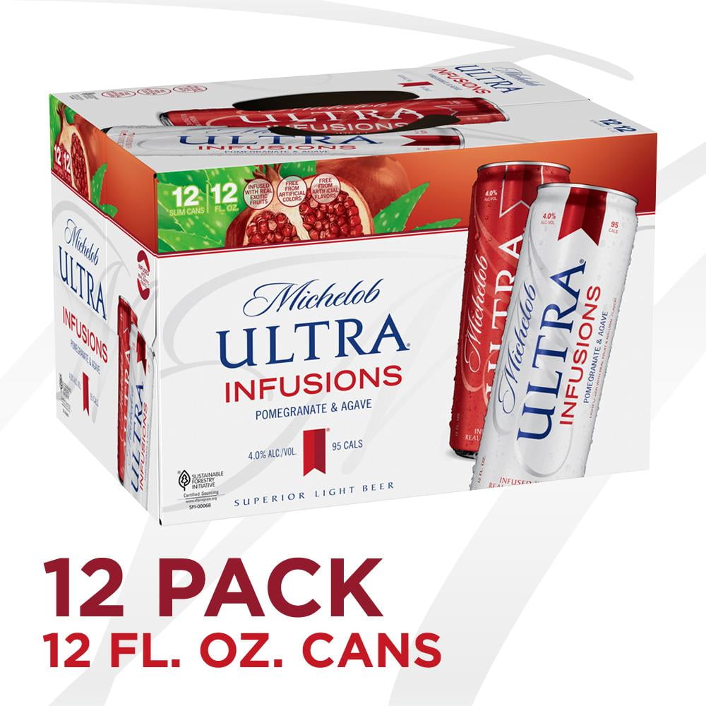 Michelob Ultra Infusions Pomegranate Agave Light Beer 12 Pack Beer 12 Fl Oz Cans 4 Abv Walmart Com Walmart Com
