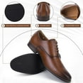 thumbnail image 4 of Mens Dress Shoes, Men's Oxford Shoes, Leather Stylish Lace-up Wingtip, Business Casual Formal Derby Shoe Black Size 8, 4 of 9
