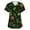 Army Green #100, variant on Womens St.patrick's Day Scrub Tops Shamrock Short Sleeve Irish Uniform Clover V Neck Lucky Nursing Scrubs with Pockets