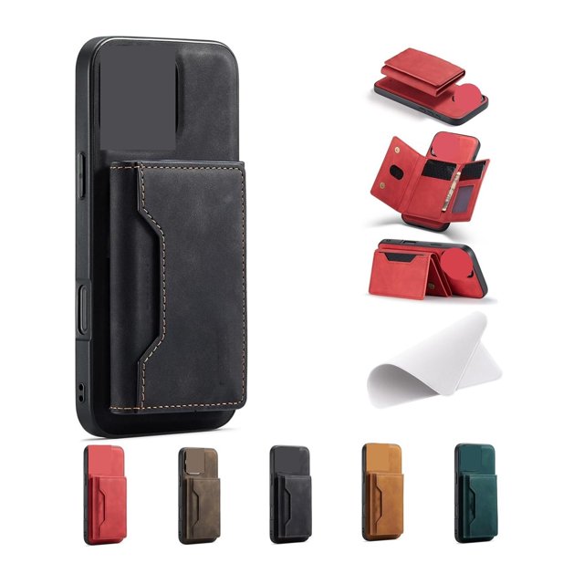 2 in 1 Detachable Leather Wallet Case Phone Case Magnetic Wallet with Stand and Card Holder
