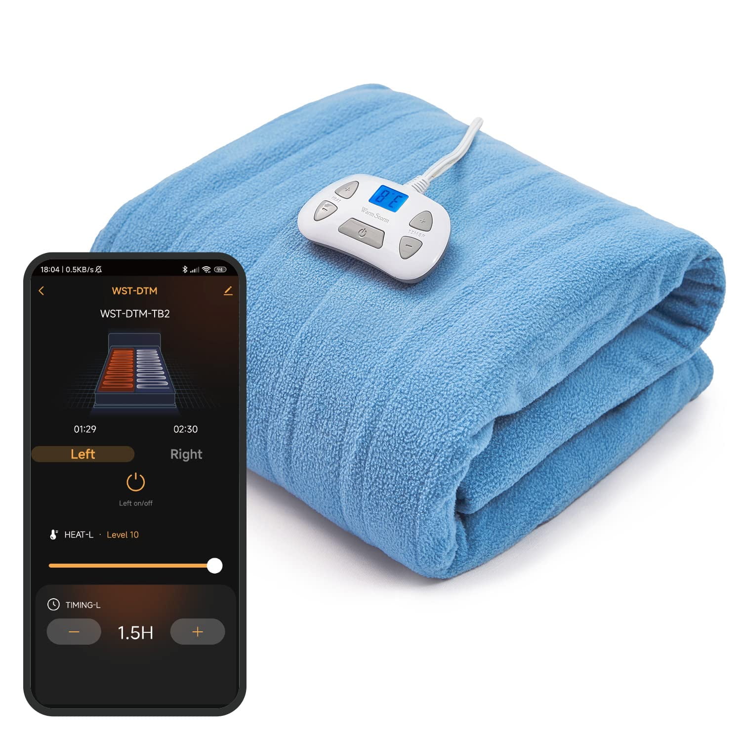 Warm Strom WiFi WiFi Electric Blanket King Size 100*90in，Single Controller Heat  Blankets Electric,Heated Blanket for Bed-with 10 Heating Levels u0026 12 Hours  Auto Off,App Control - Walmart.com