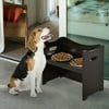 PawHut Raised Elevated Pet Bowls Stainless Steel Bowl Adjustable Dog Bowl Platform