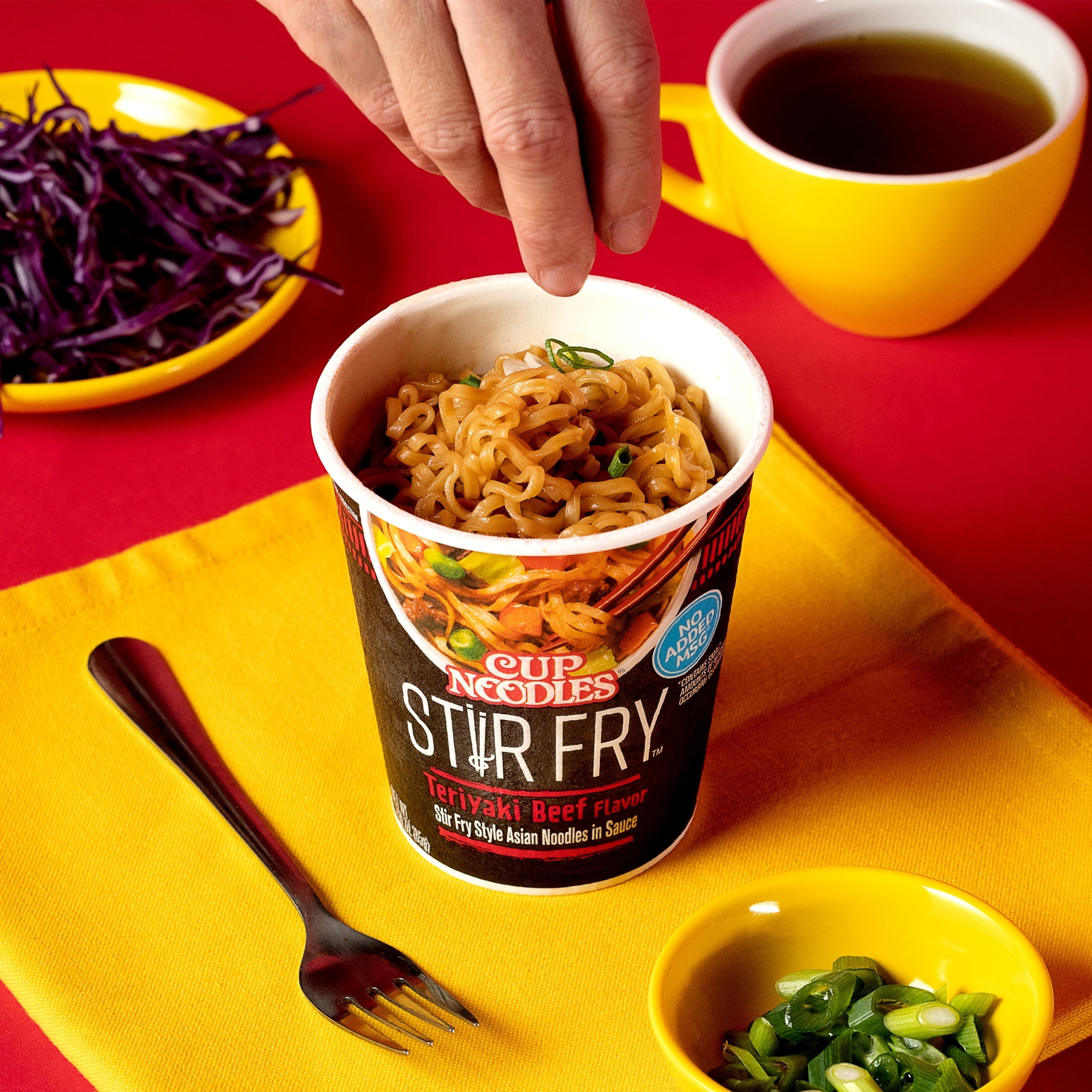 (6 pack) Nissin Foods Cup Noodles Stir Fry Ramen Noodles, Teriyaki Beef Flavor, 3.0 oz Cup, Shelf-Stable