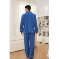 thumbnail image 2 of U2SKIIN Mens Fleece Pajama Set, Soft Warm Long Sleeve Sleepwear with Pockets Cozy Button-Down Pjs for Men（Royal Blue, M）, 2 of 4