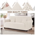 thumbnail image 4 of Timeles Stretch Sofa Cover 1 Piece Couch Covers for 3 Cushion Couch Non Slip Universal Sofa Slipcover Washable Soft Jacquard Furniture Protector with 2 Throw Pillow Covers (3 Seater, Ivory), 4 of 7