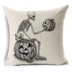 thumbnail image 5 of Fundas de almohada con calavera de Halloween, decoración de Halloween, decoración del hogar, funda de almohada de algodón y lino para sofá, funda de cojín de 18x18", colección de Halloween, funda de a, 5 of 5