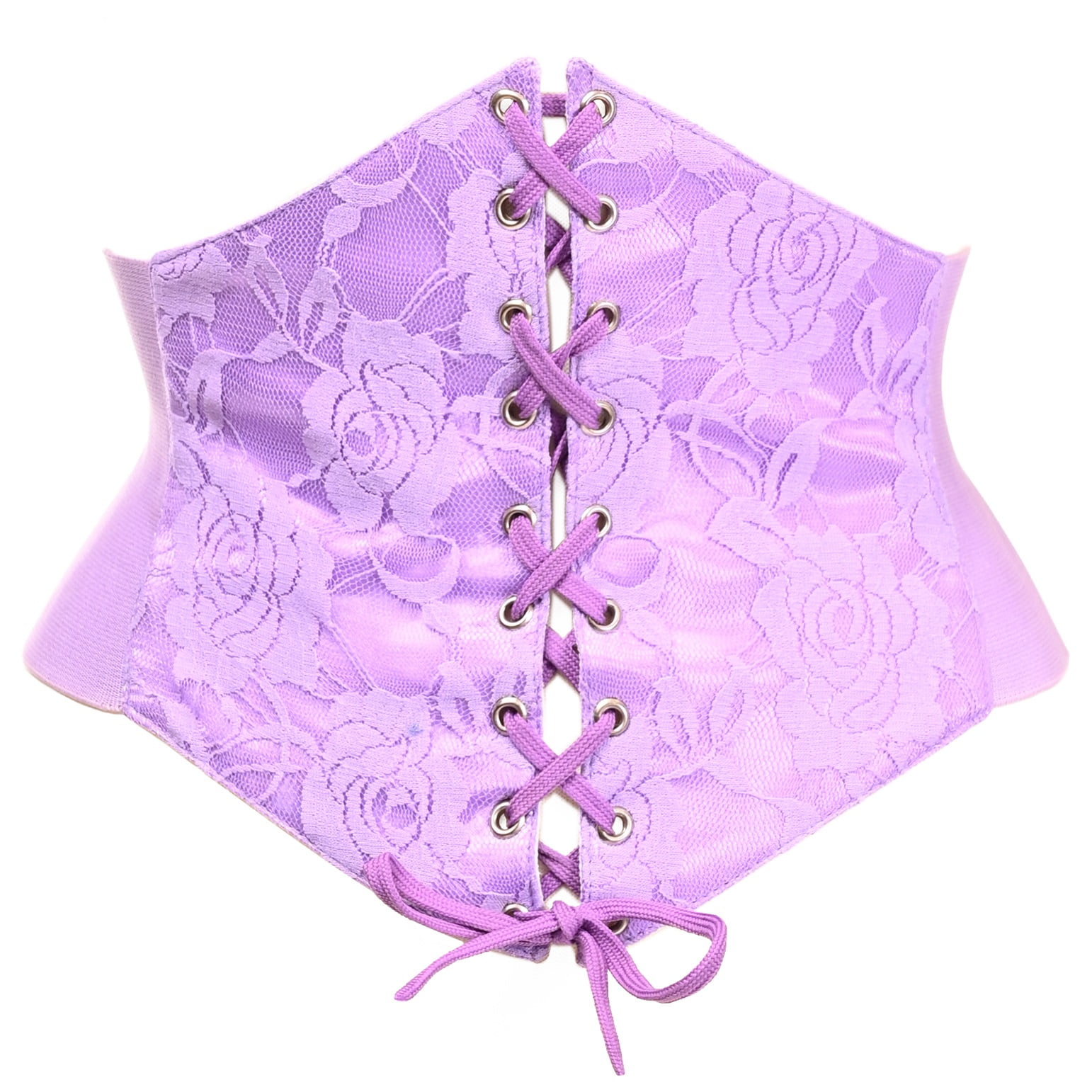 Lavish Light Purple Lace Corset Belt Cincher