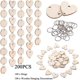 thumbnail image 2 of 200 piezas de rodajas de madera en forma de corazón y discos de madera redondos en forma de círculo con bucle para hacer bricolaje, 2 of 5