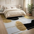 thumbnail image 3 of ODIKA 8'x10' Washable Area Rug Black Gold Abstract Brushstroke Modern Dynamic Design with Bold Shapes for Dining Room, Large Office, Lounge, Non-Slip Chair-Friendly Mat, 3 of 7