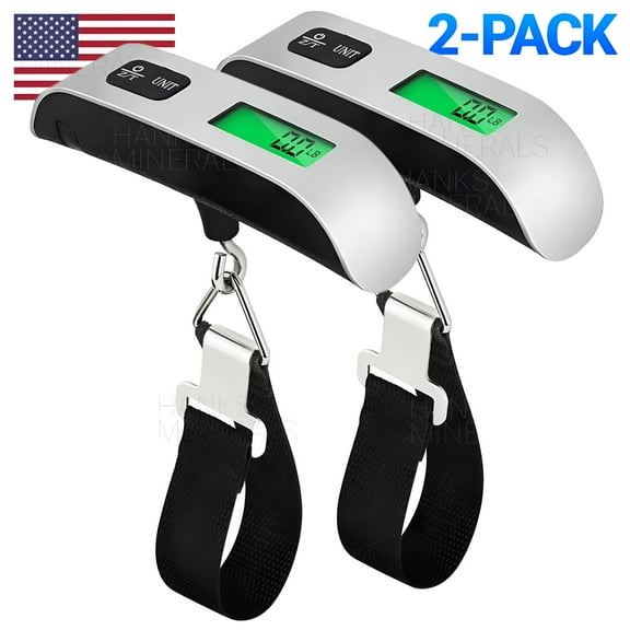 GJX 2-Pack Luggage Scale 110lb 50kg Portable Travel LCD Digital Hanging Weight